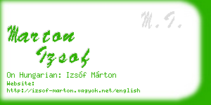 marton izsof business card