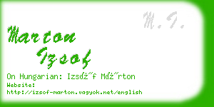 marton izsof business card